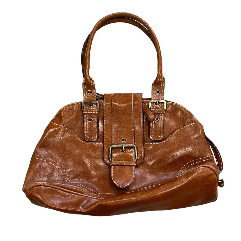 Emilie M Brown Leather Shoulder Bag